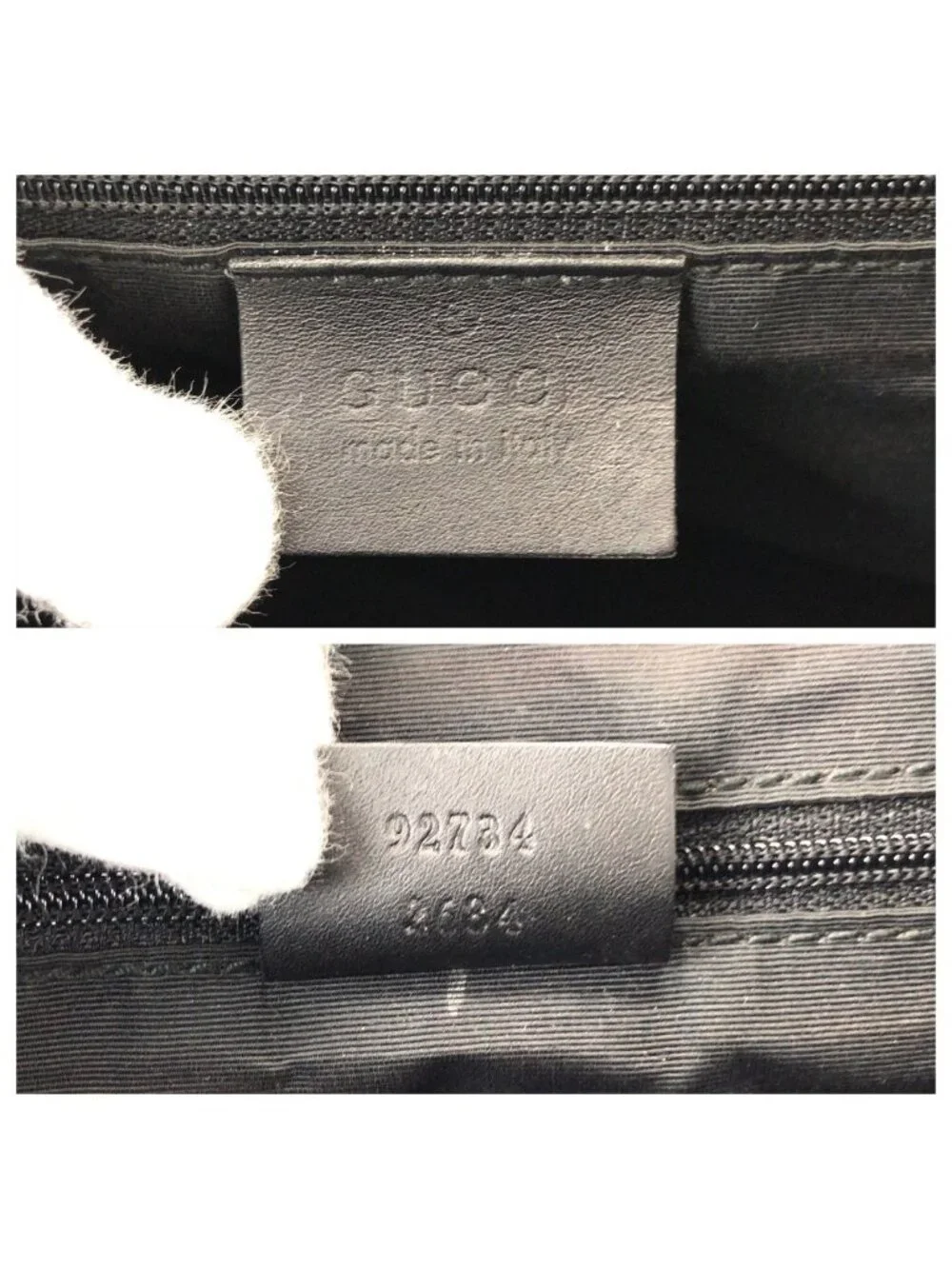 Gucci Black Gold GG Canvas Leather Handle Tote Bag